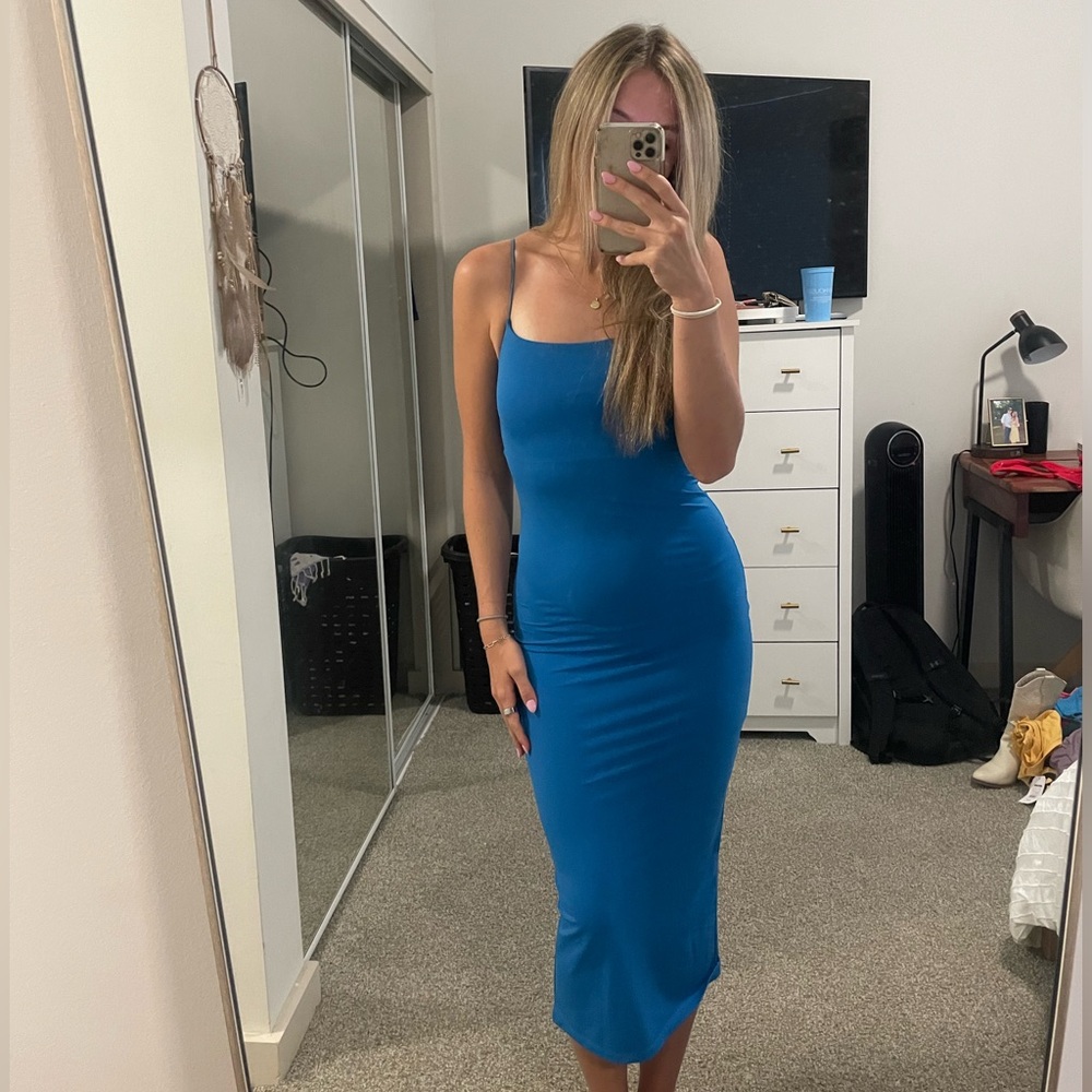 Zara midi dress in blue